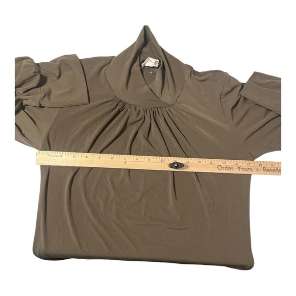 Linda Lundstrom Mock Neck Ruffle Hem Dress Size 8 XY1 - Picture 3 of 5